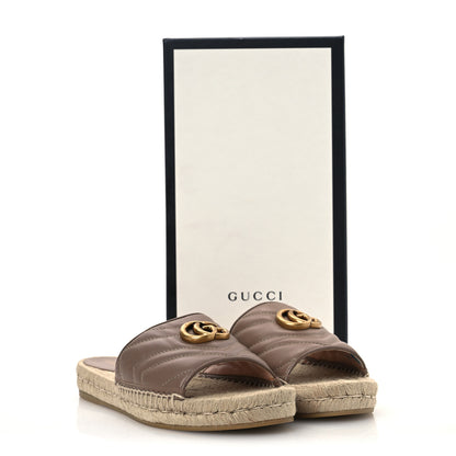 Gucci Nappa Matelasse GG Marmont Espadrille Slide Sandals 39 Porcelain Rose 15 of 15