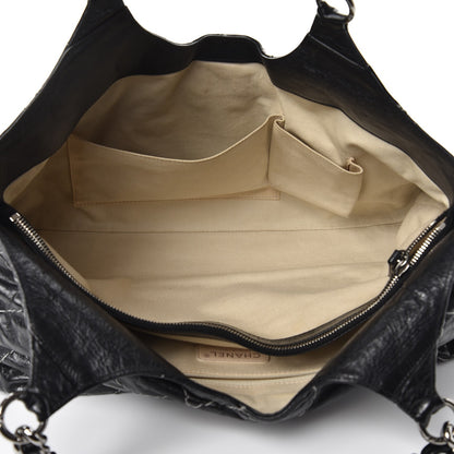 Chanel Glazed Goatskin Double Contrast Stitch Tote Black 5 of 10