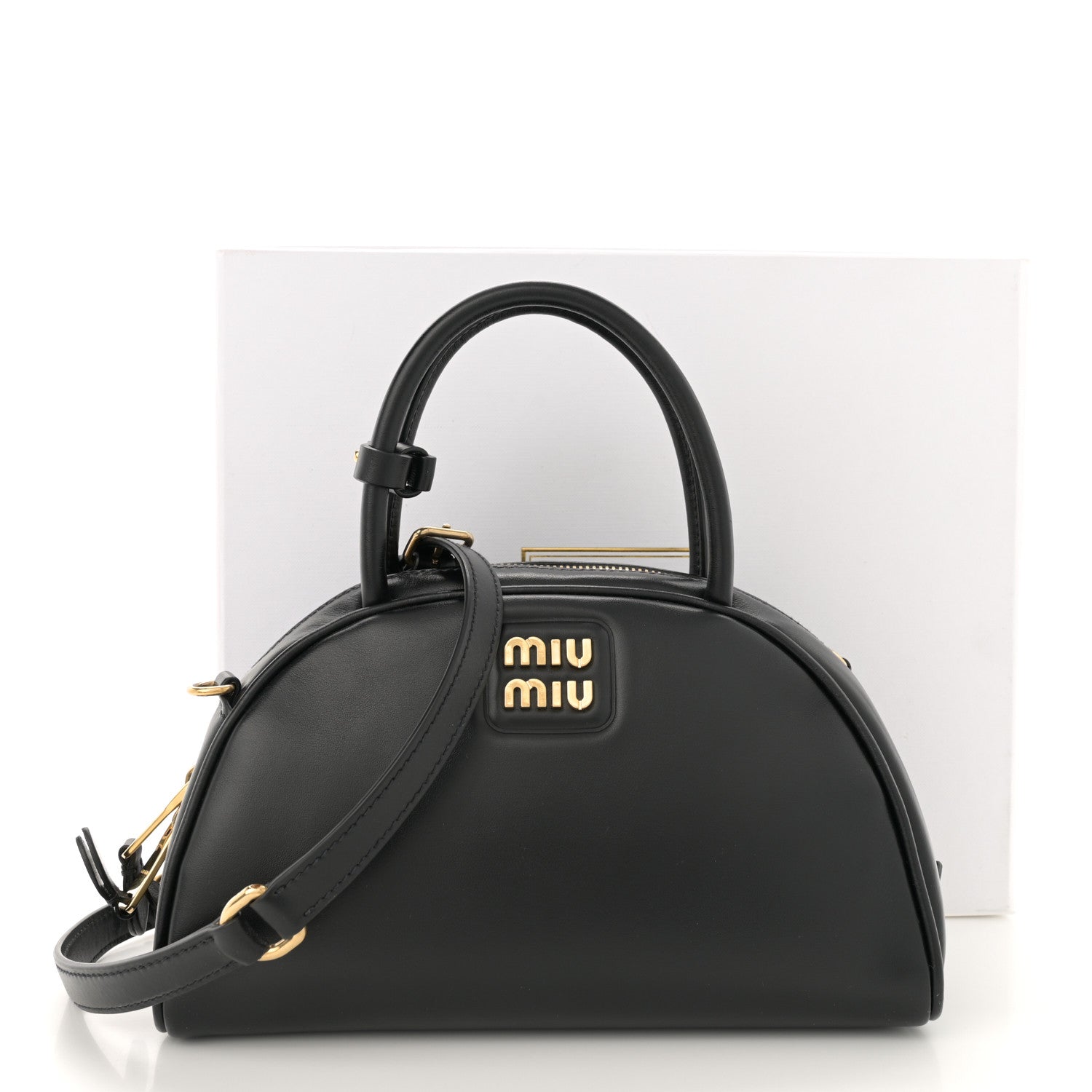 Miu Miu Soft Calf Small Top Handle Bag Black 1613847 – FASHIONPHILE