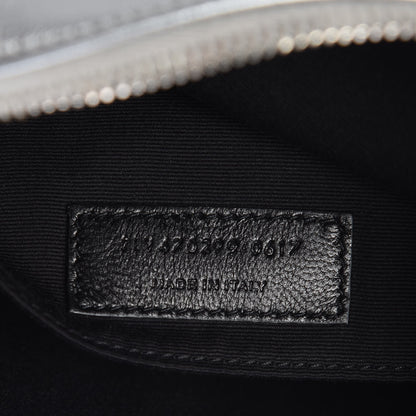 Saint Laurent Metallic Calfskin Monogram Small Lou Camera Bag Silver 7 of 7