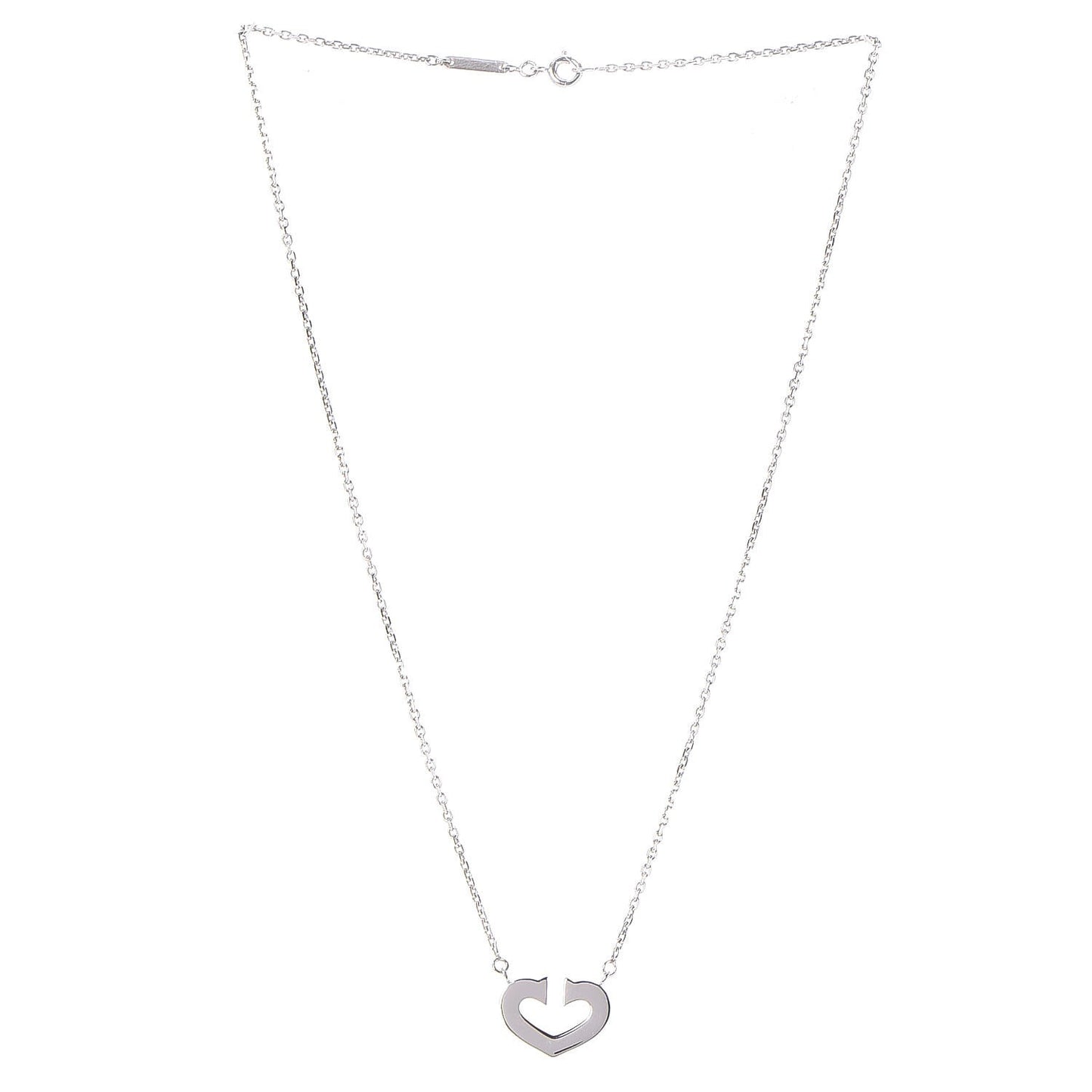 18K White Gold Medium Hearts and Symbols Necklace