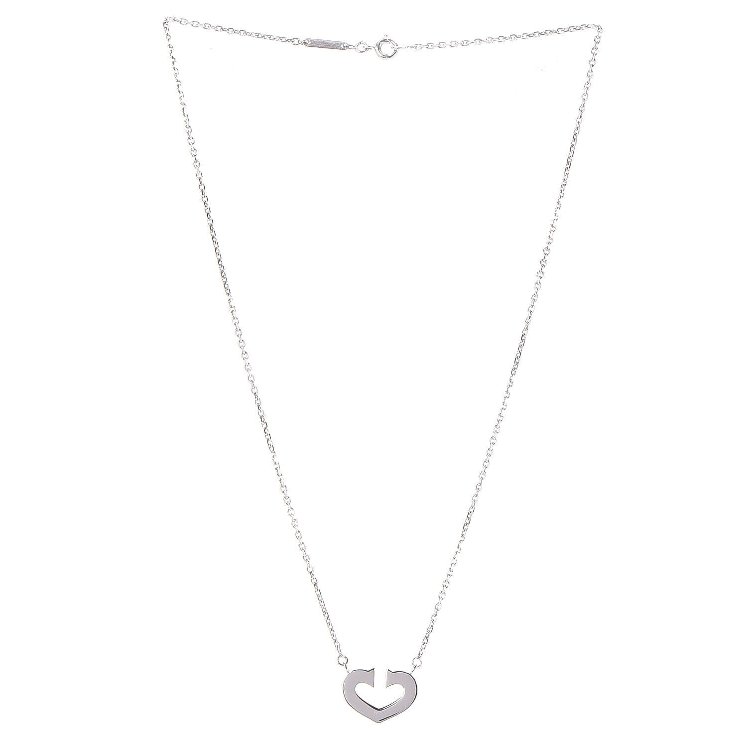 Cartier 18K White Gold Medium Hearts and Symbols Necklace 3 of 6
