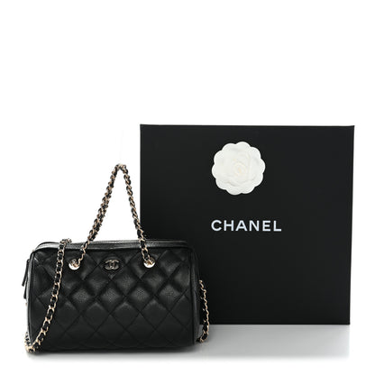Chanel Caviar Quilted Barrel Clutch With Chain  Black 11 of 11