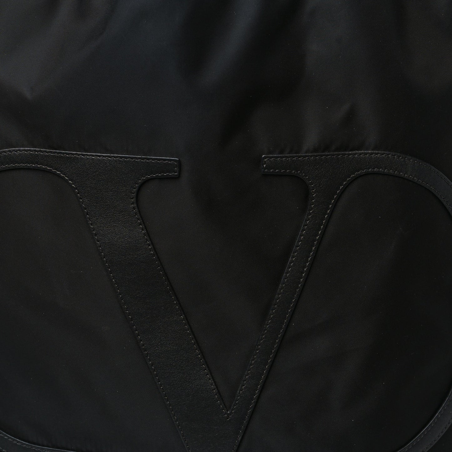 Nylon VLogo Drawstring Backpack Black