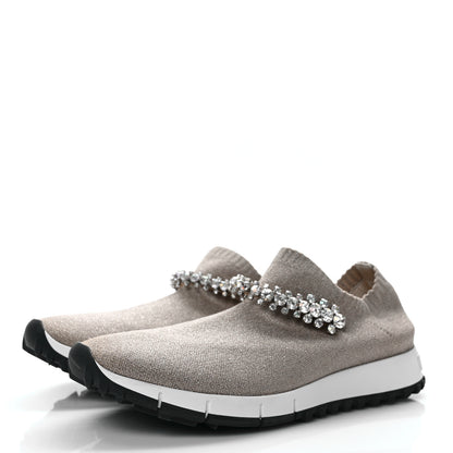 Jimmy Choo Knit Crystal Verona Sneaker 36.5 Beige 3 of 8