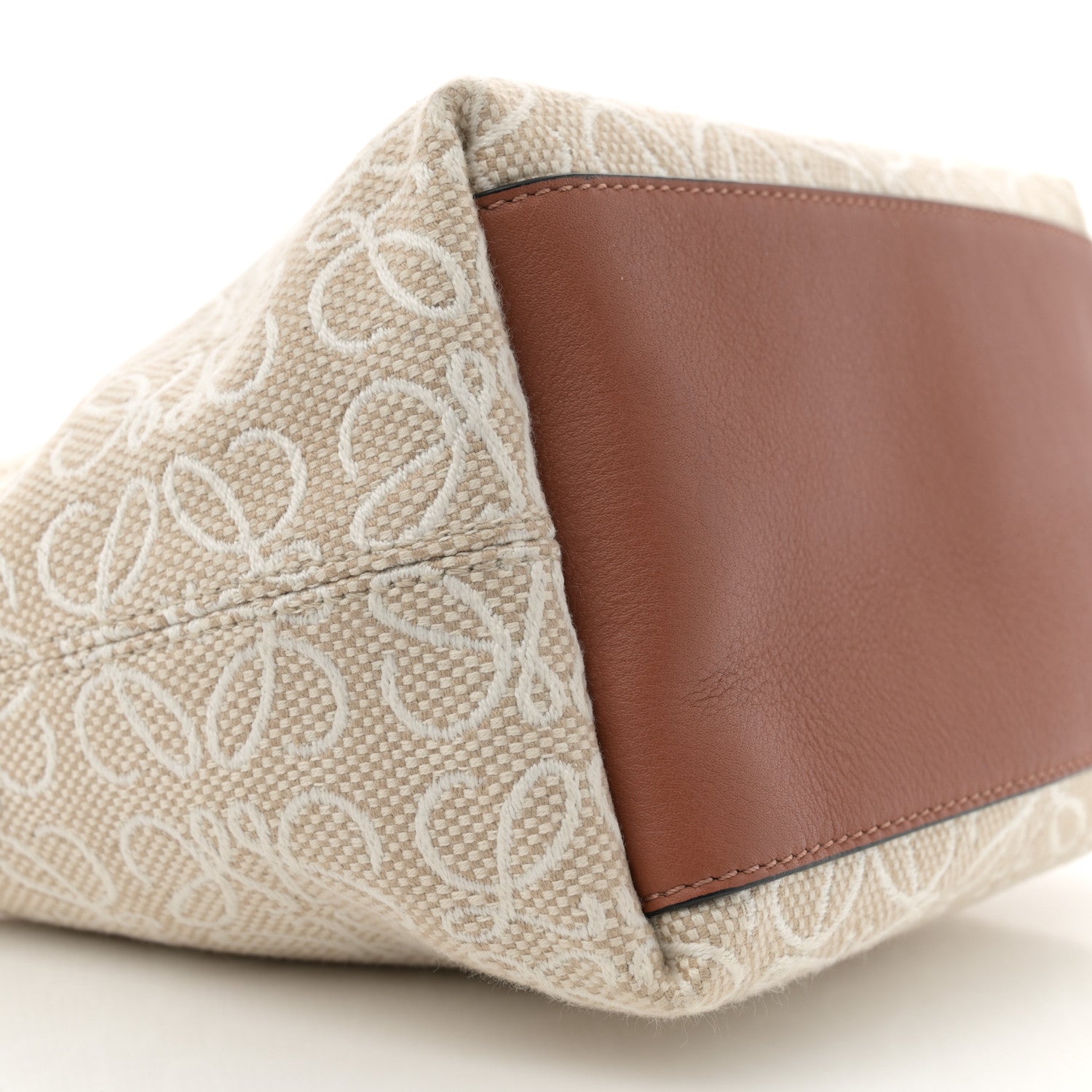 Loewe Jacquard Anagram Calfskin Small Cubi Bag  Ecru Tan 9 of 10