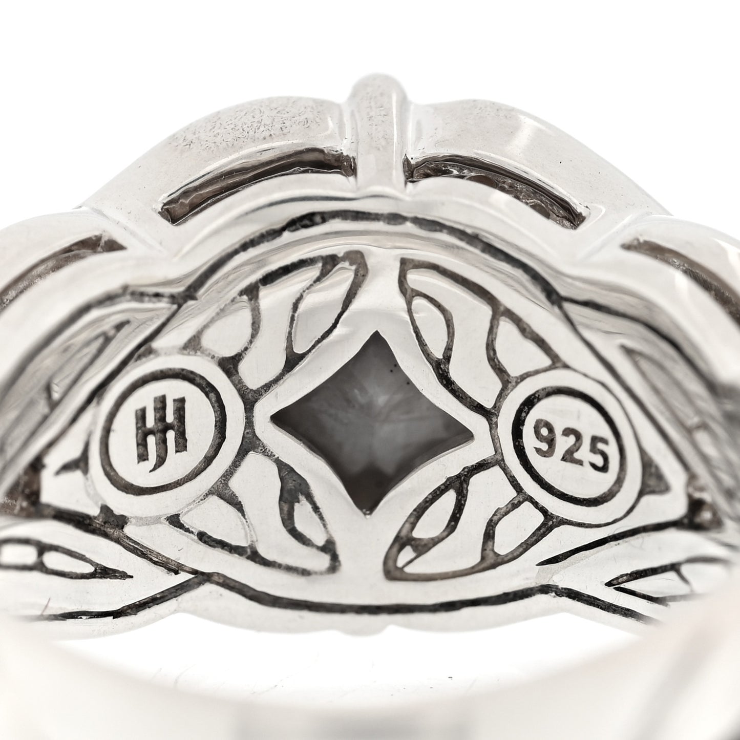 JONH HARDY Sterling Silver Diamond Gray Sapphire Modern Chain Magic Cut Ring 54 7