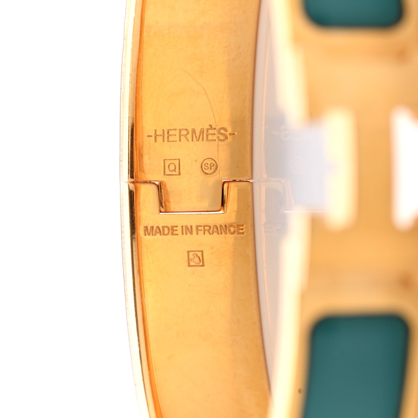 Enamel Narrow Clic Clac H Bracelet PM Malachite