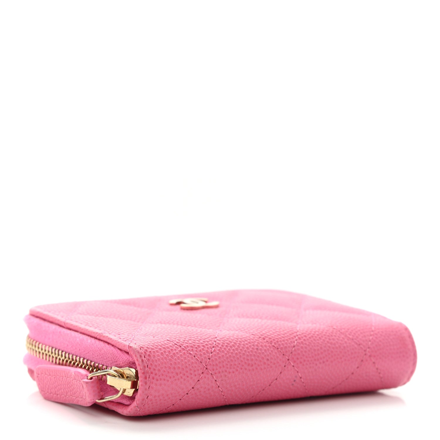 Chanel Caviar Quilted Zip Coin Purse Pink 4 of 8