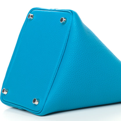 Hermes Taurillon Clemence Picotin Lock 18 PM Bleu Frida 8 of 9