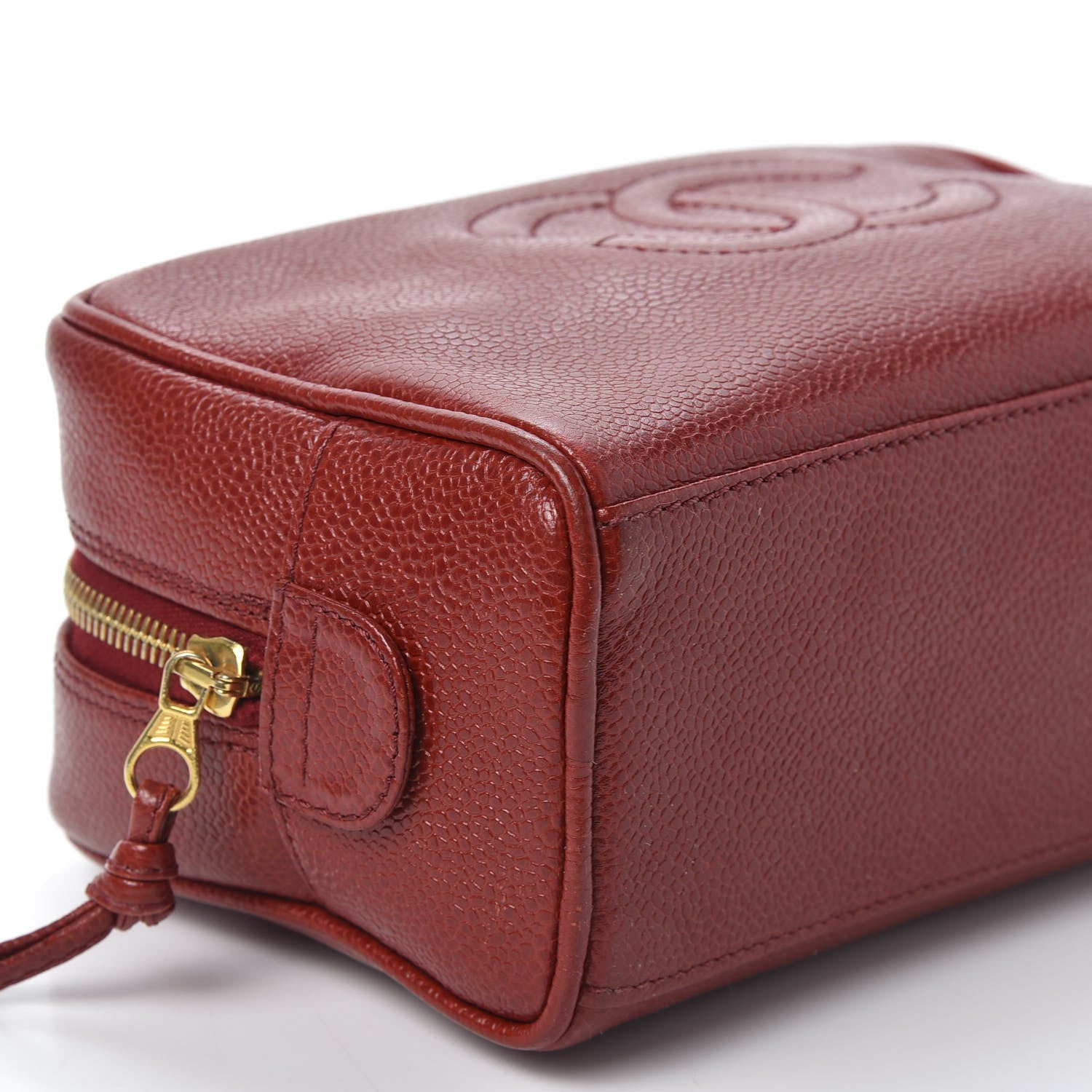 Chanel Caviar Timeless CC Cosmetic Pouch Bag Red 5 of 9