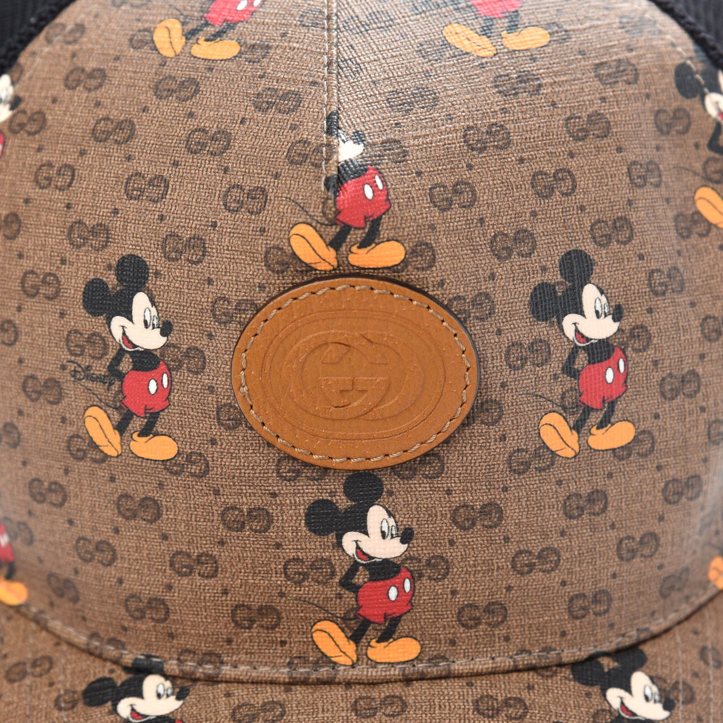 X DISNEY Mini Vintage GG Supreme Monogram Mickey Mouse Baseball Hat XL Beige Vintage Sun Oil