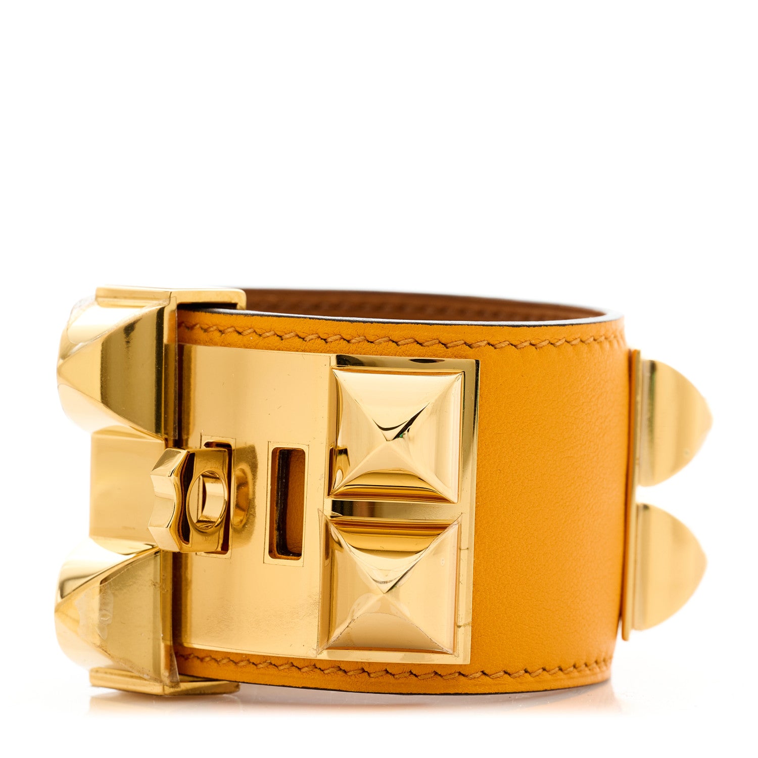 Hermes Swift Collier De Chien CDC Bracelet S Jaune D'Or 1 of 5