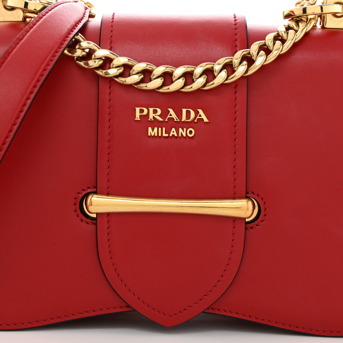 City Calfskin Sidonie Small Chain Crossbody Bag Rosso