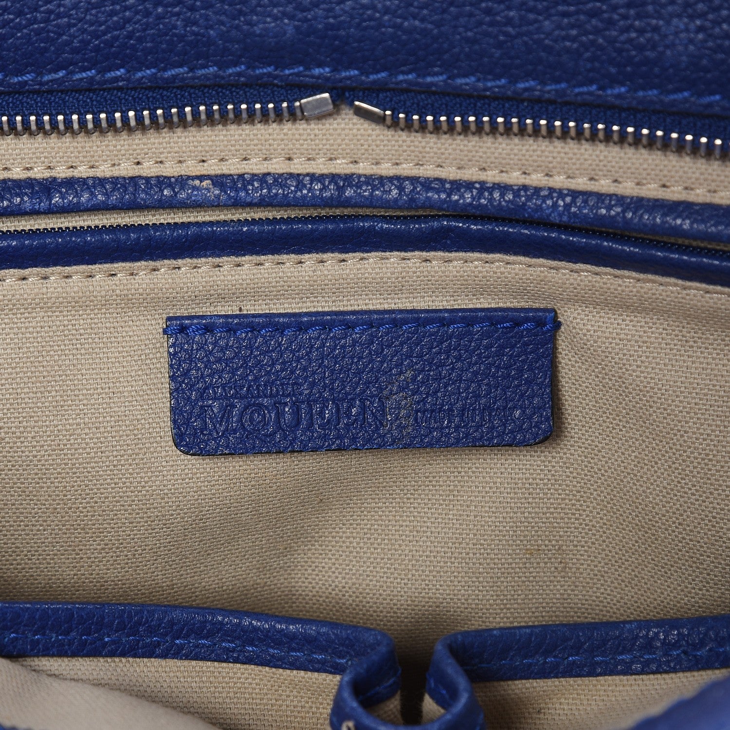 Alexander McQueen Pebbled Calfskin Small Skull Padlock Zip Around Tote Ultramarine 7 of 14