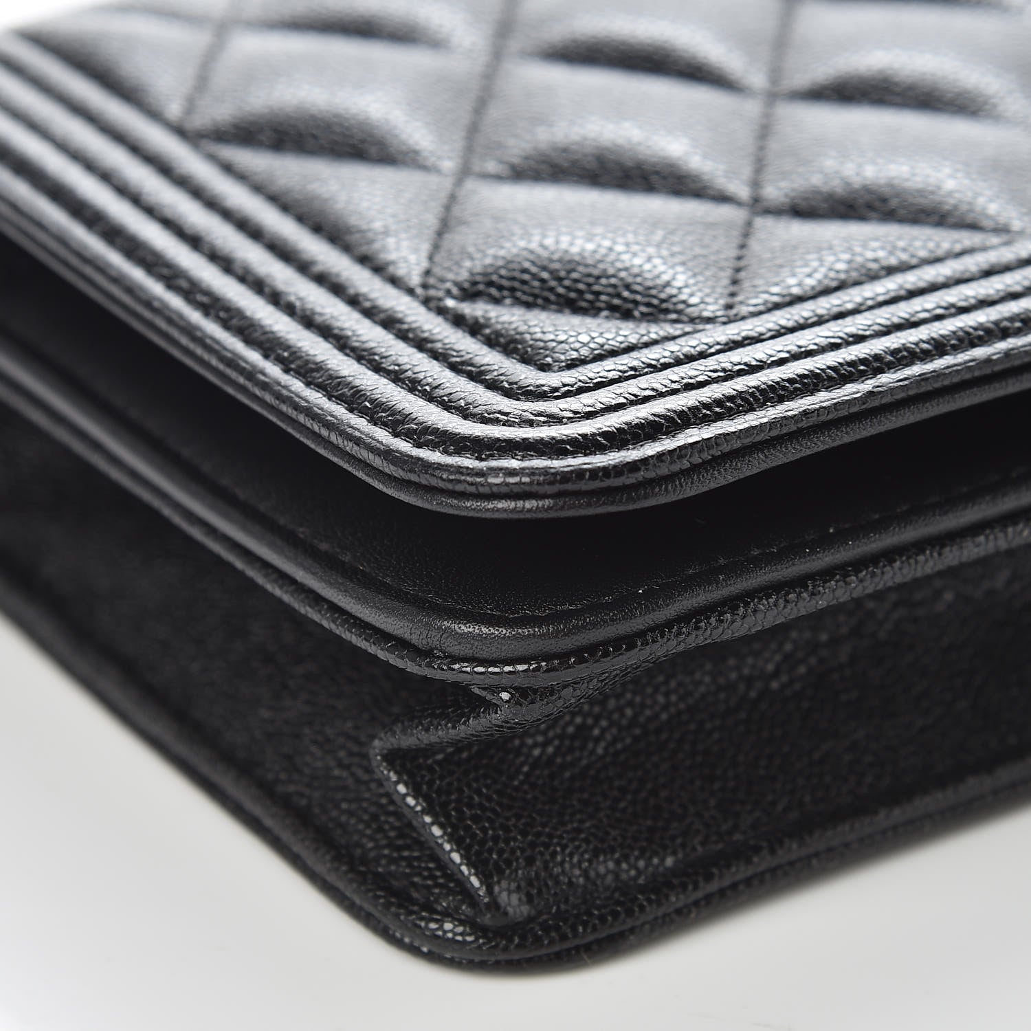 Chanel Caviar Quilted Boy Wallet On Chain WOC Black 9 of 11