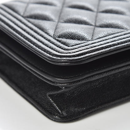 Chanel Caviar Quilted Boy Wallet On Chain WOC Black 9 of 11