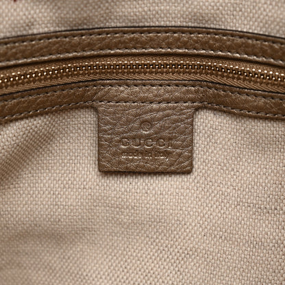 Gucci Metallic Pebbled Calfskin Medium Soho Chain Shoulder Bag Golden Beige 6 of 13