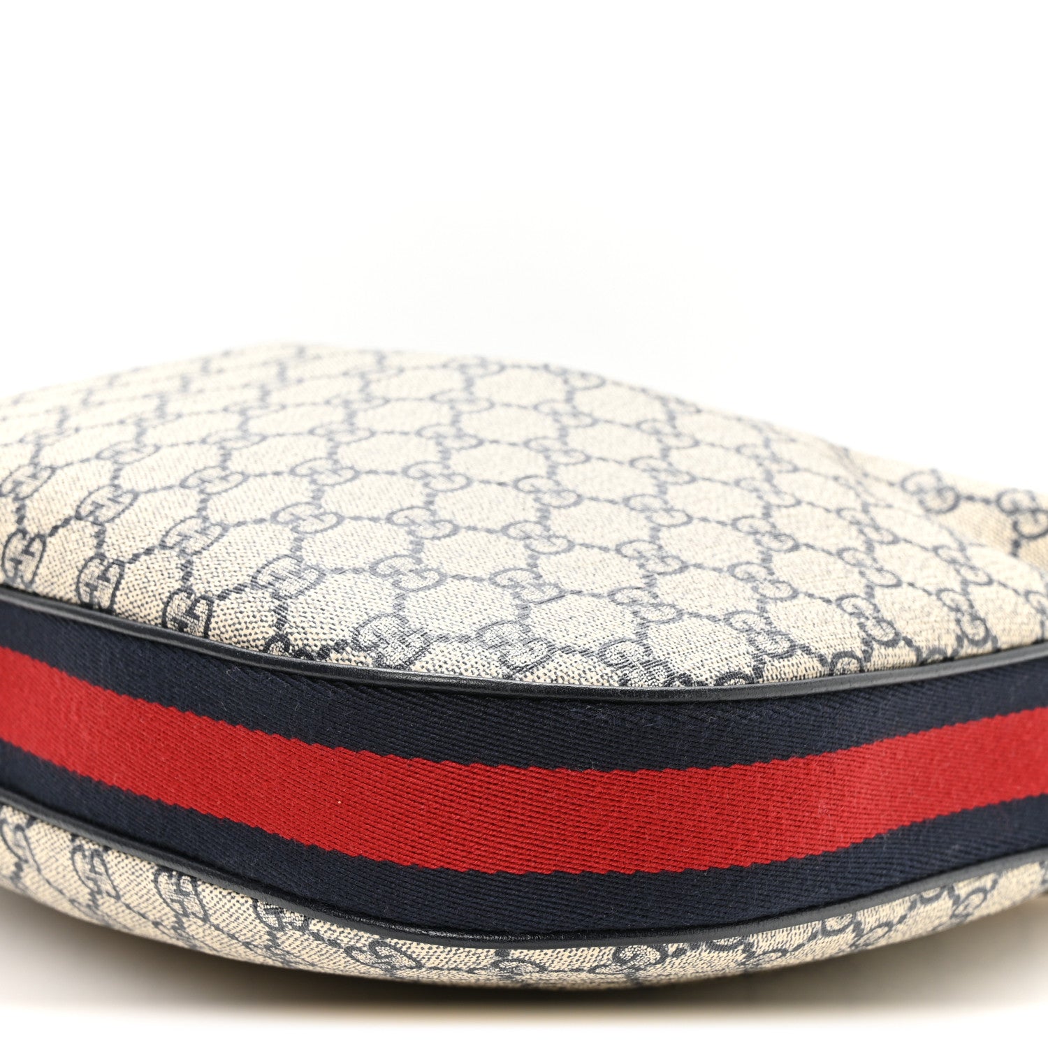 Gucci GG Supreme Monogram Textured Calfskin Web Large Attache Shoulder Bag Beige Blue 10 of 10