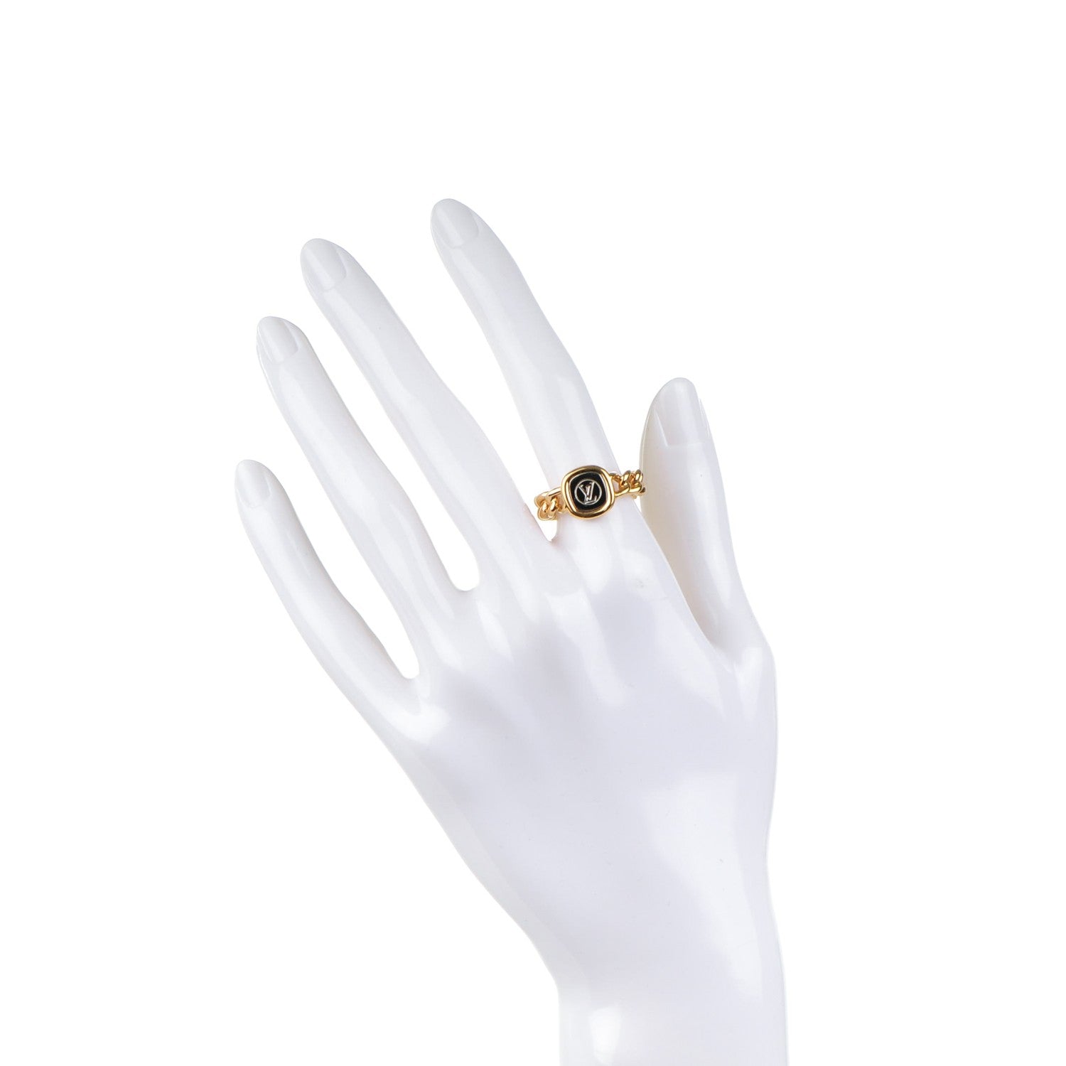 Louis Vuitton Chain ID Ring Medium 6.5 Gold 2 of 4