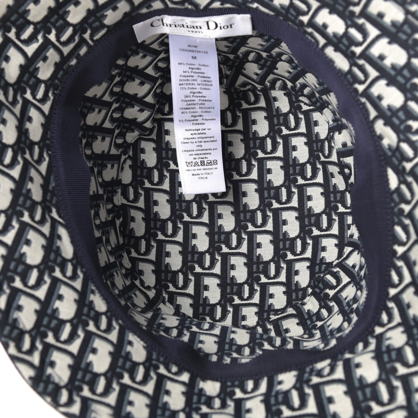 Denim Oblique Small Brim Bucket Hat 58 Blue