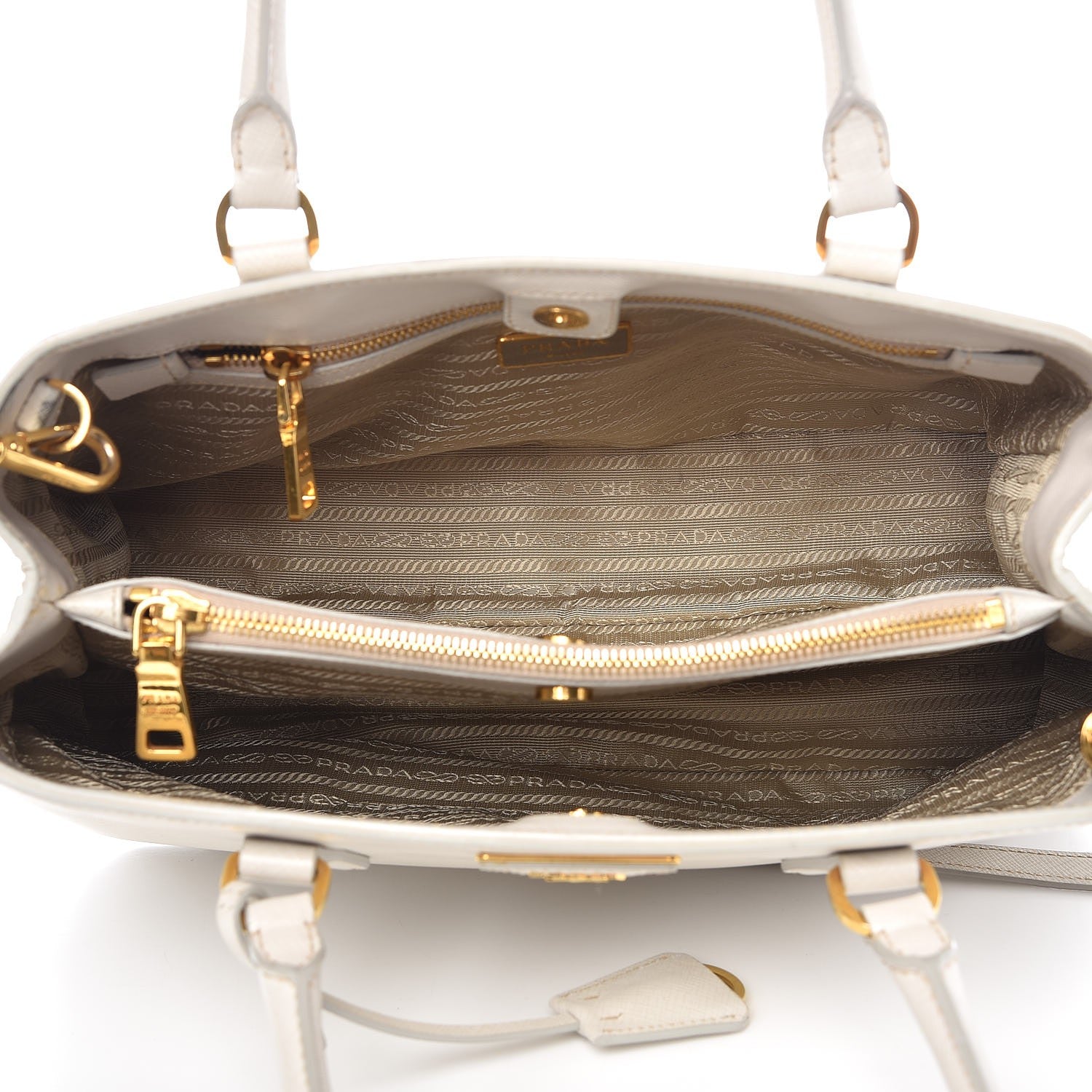 Prada Saffiano Lux Medium Tote Talco 6 of 14