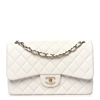 Chanel Caviar Quilted Jumbo Double Flap White 1 of 10