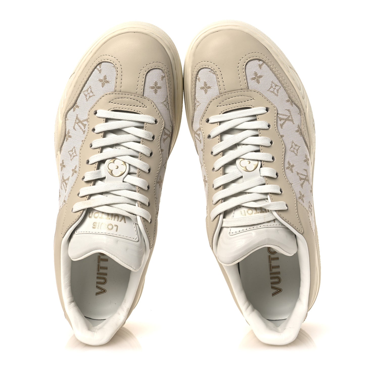 Canvas Calfskin Monogram LV Groovy Platform Sneakers 39 Beige