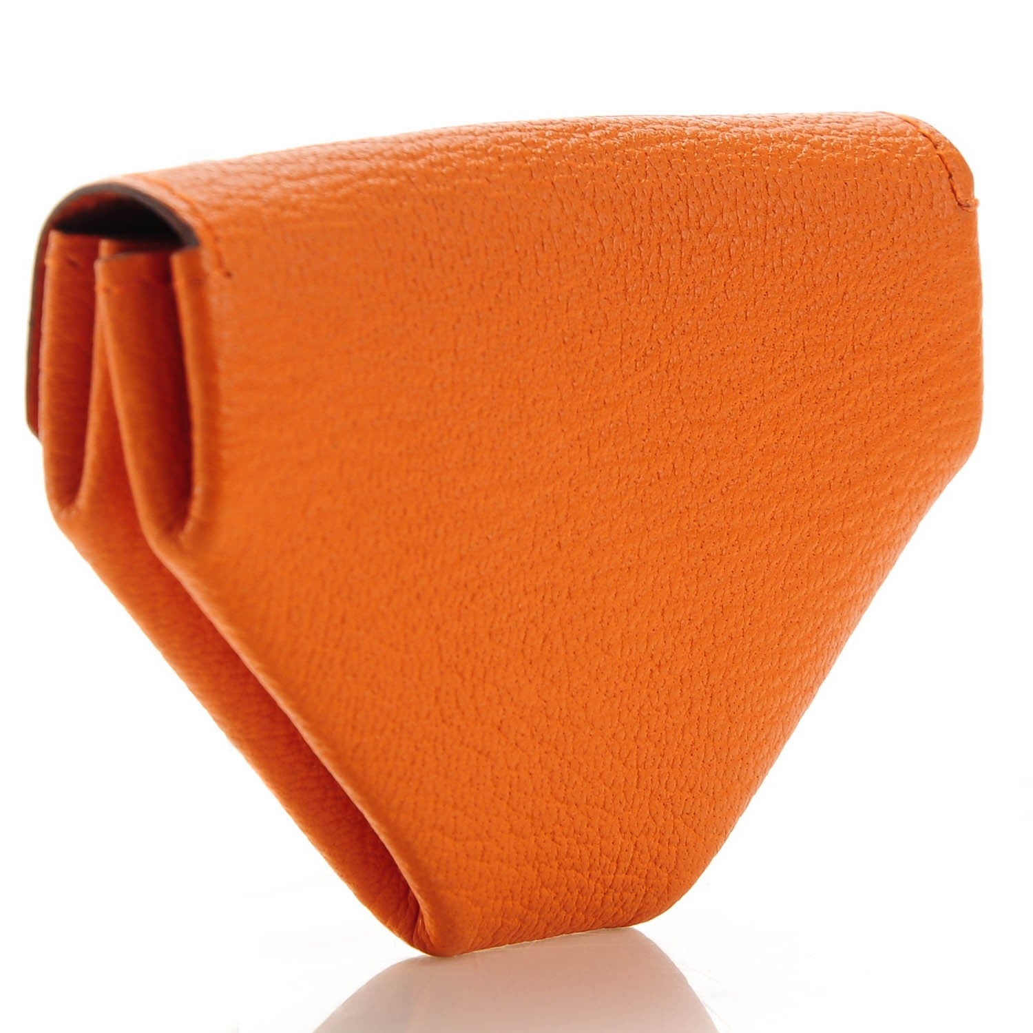 Hermes Chevre Mysore Le 24 Coin Purse Orange 3 of 7
