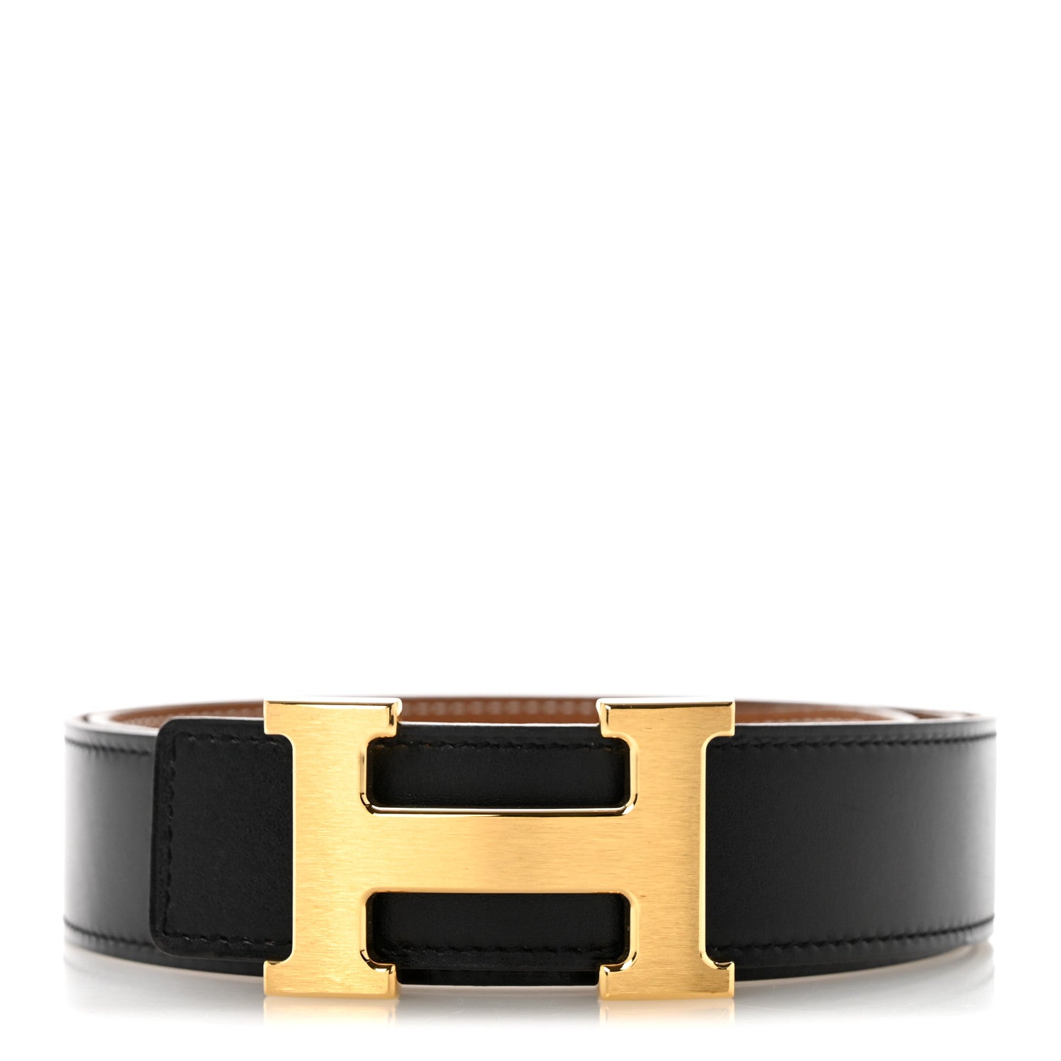 Hermes Box Togo 32mm Constance H Belt 90 36 Black Gold 1 of 7