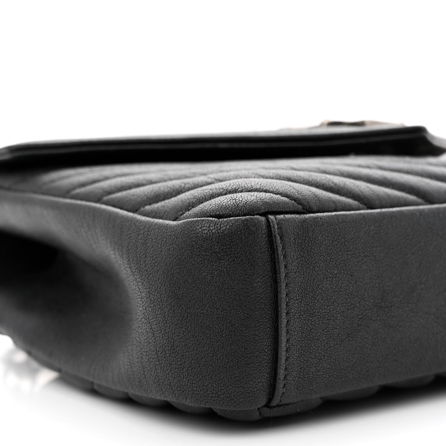 Saint Laurent Sheepskin Matelasse Chevron Monogram Medium College Bag Black 10 of 15