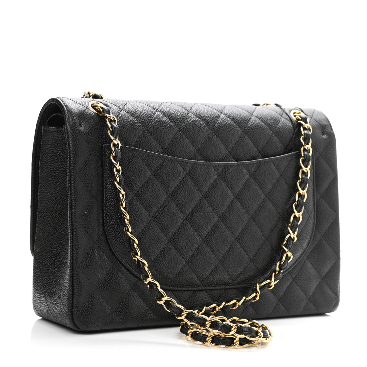 Caviar Quilted Maxi Double Flap Black