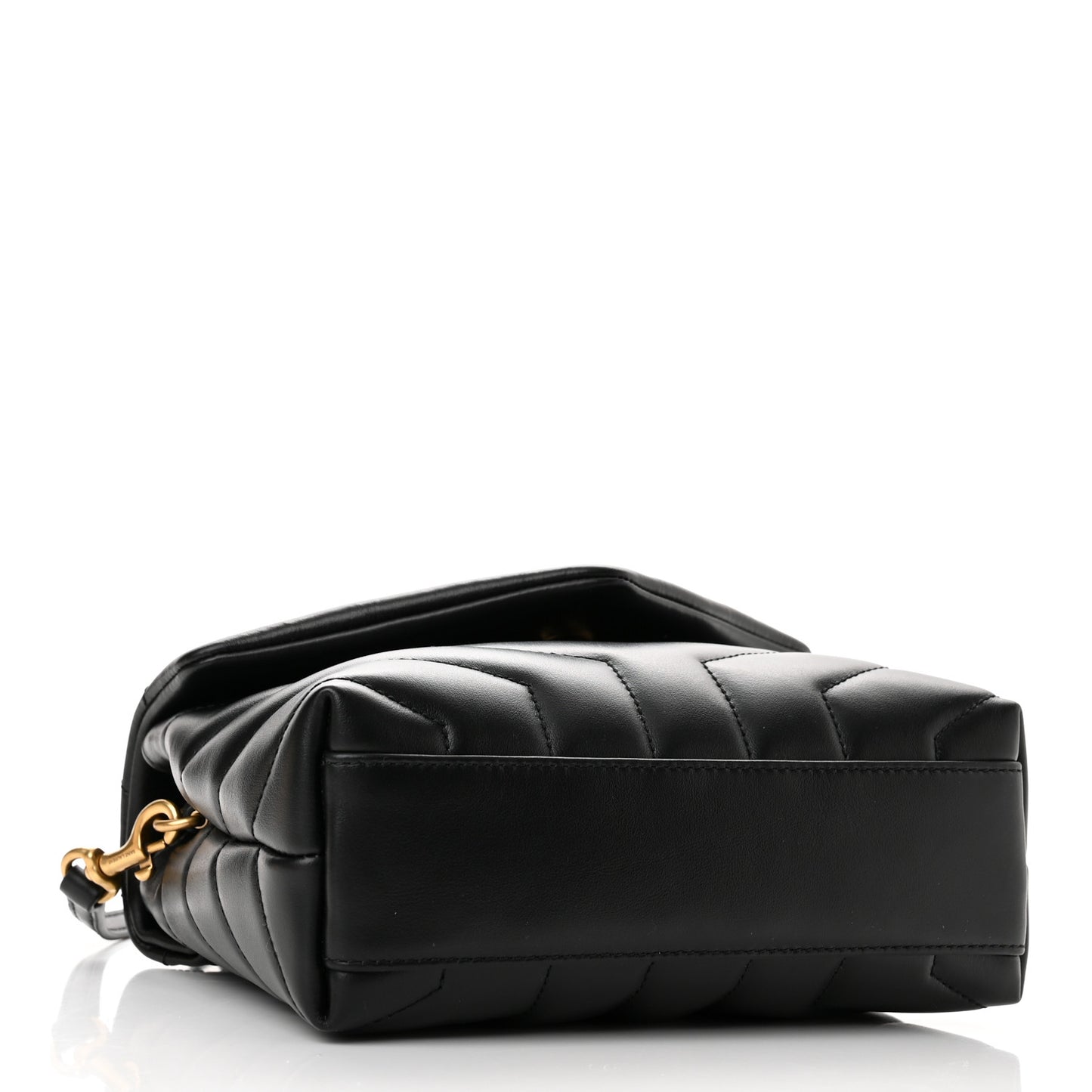 Calfskin Y Quilted Monogram Toy Loulou Crossbody Bag Black