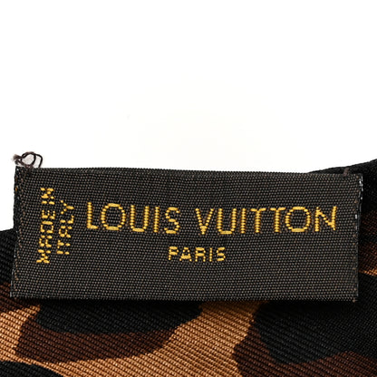 Louis Vuitton Silk Leopard Bandeau Scarf Marron 3 of 4