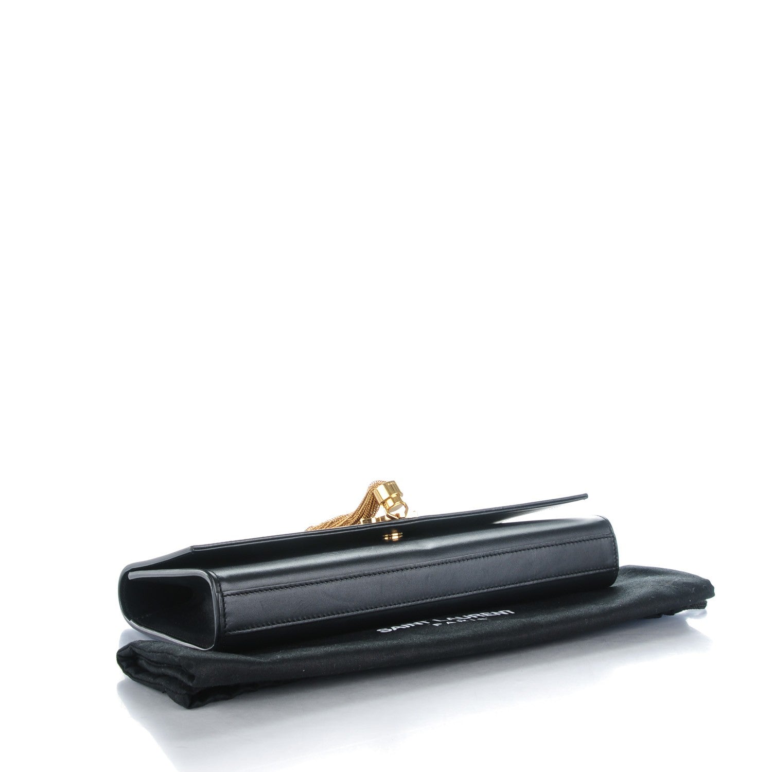 Saint Laurent Calfskin Classic Monogram Tassel Clutch Black 4 of 6
