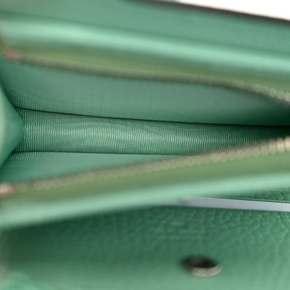 Gucci Dollar Calfskin Enamel Monochrome GG Marmont Top Handle Card Case Wallet Pepperlight Mint 6 of 12