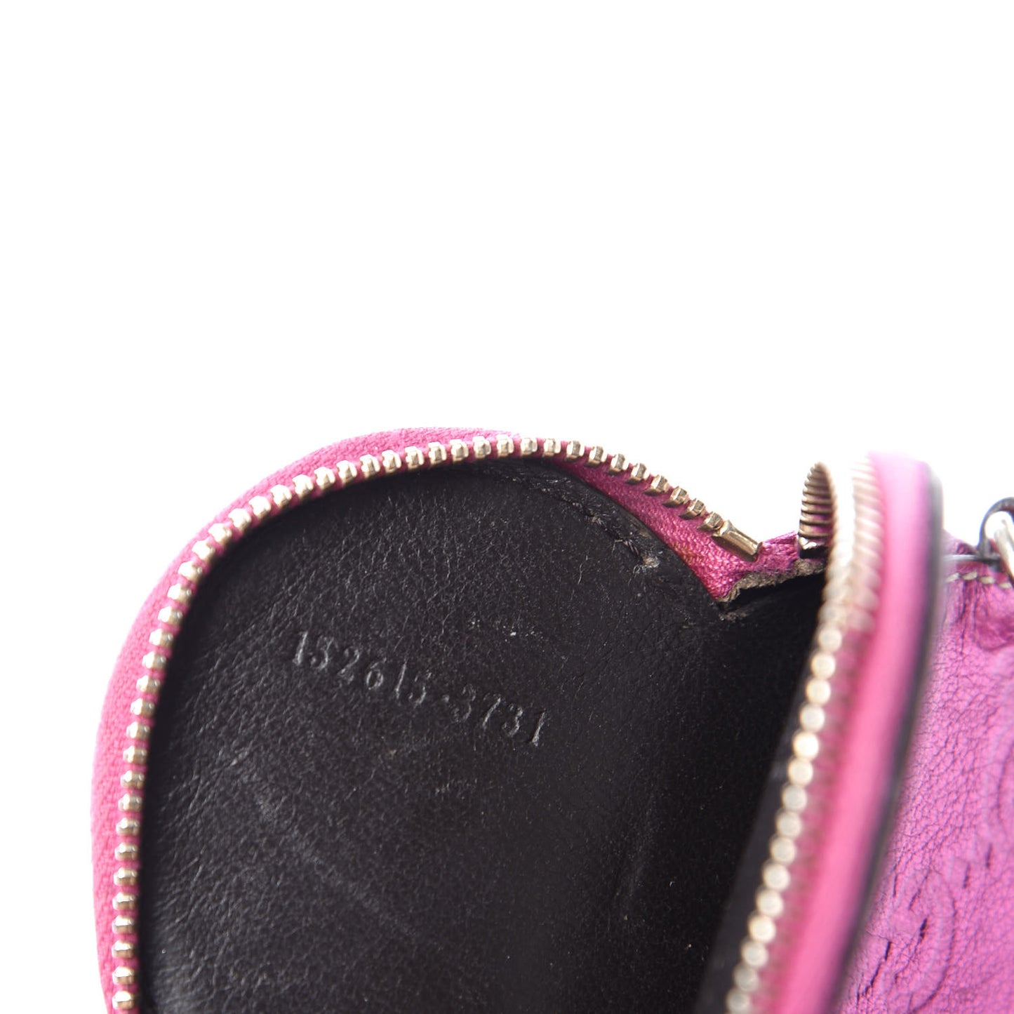 Metallic Guccissima Heart Coin Purse Purple