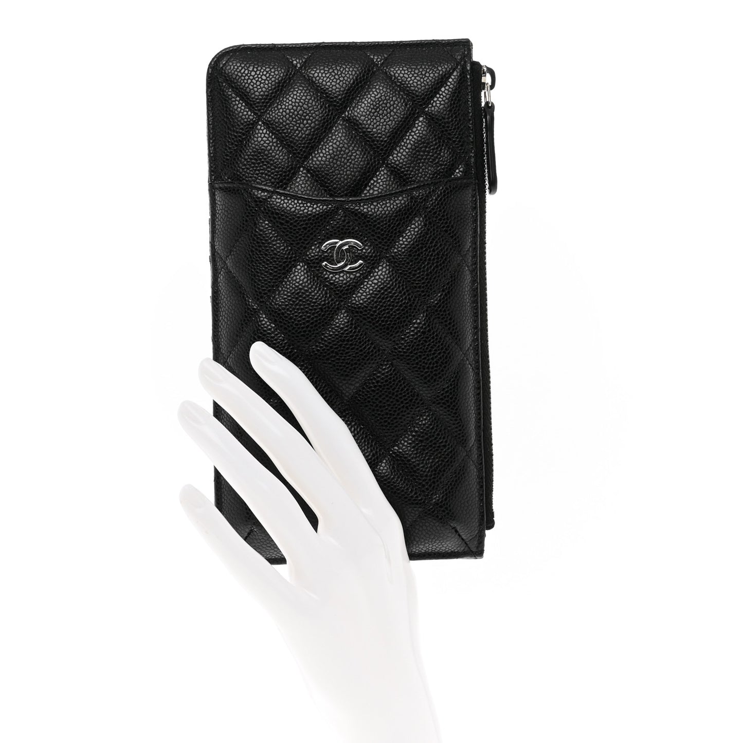 Caviar Quilted Classic iPhone Pouch Black