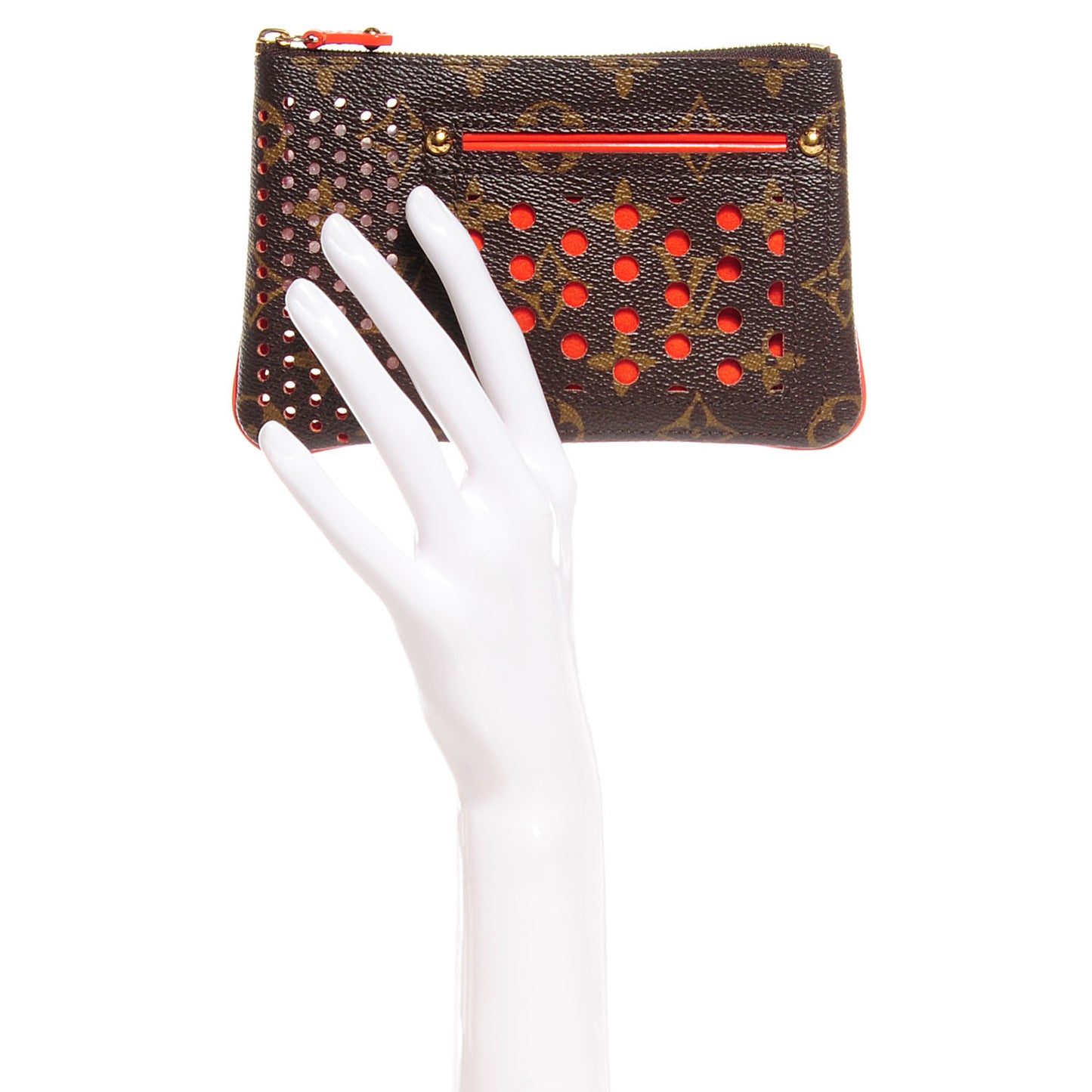Monogram Perforated Pochette Plat Orange