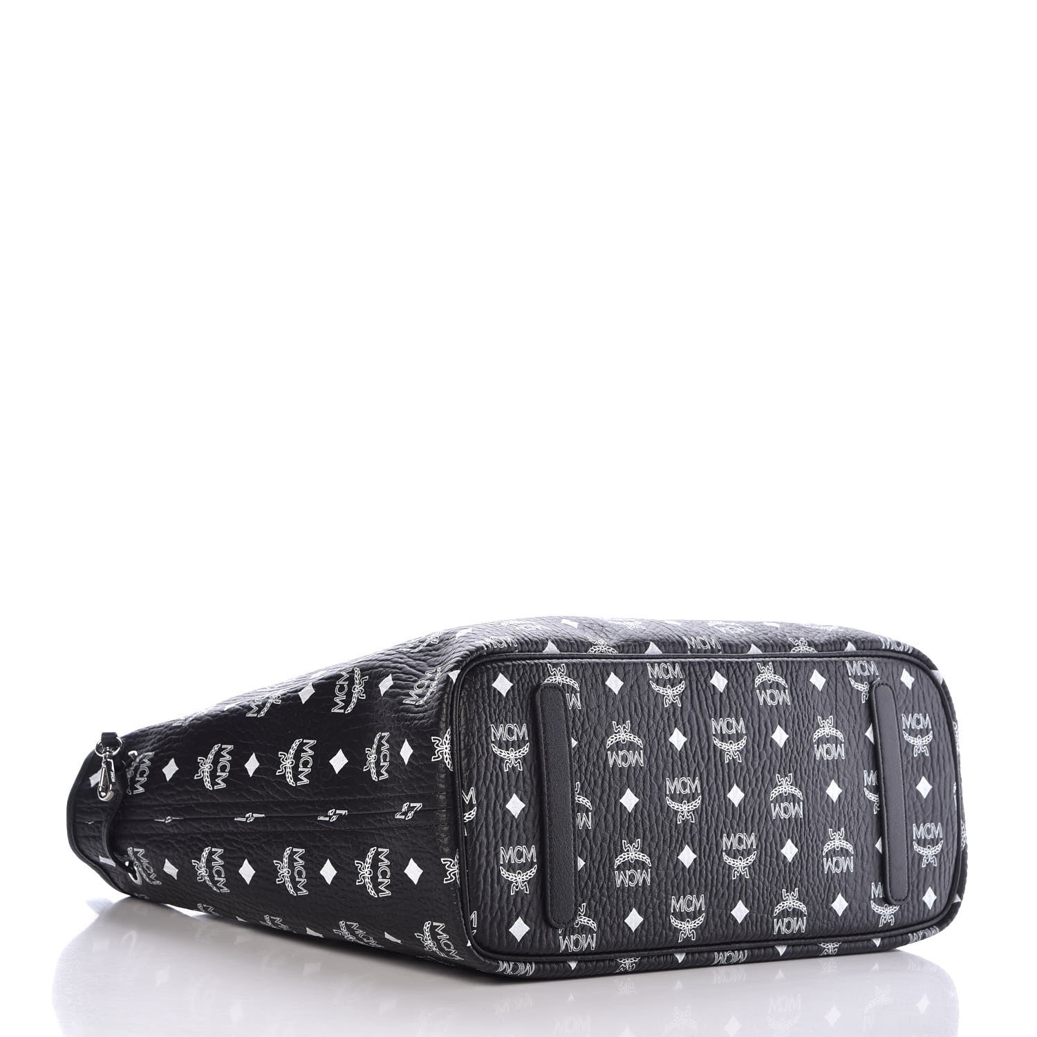 MCM Visetos Medium Reversible Shopper Tote Black 8 of 12