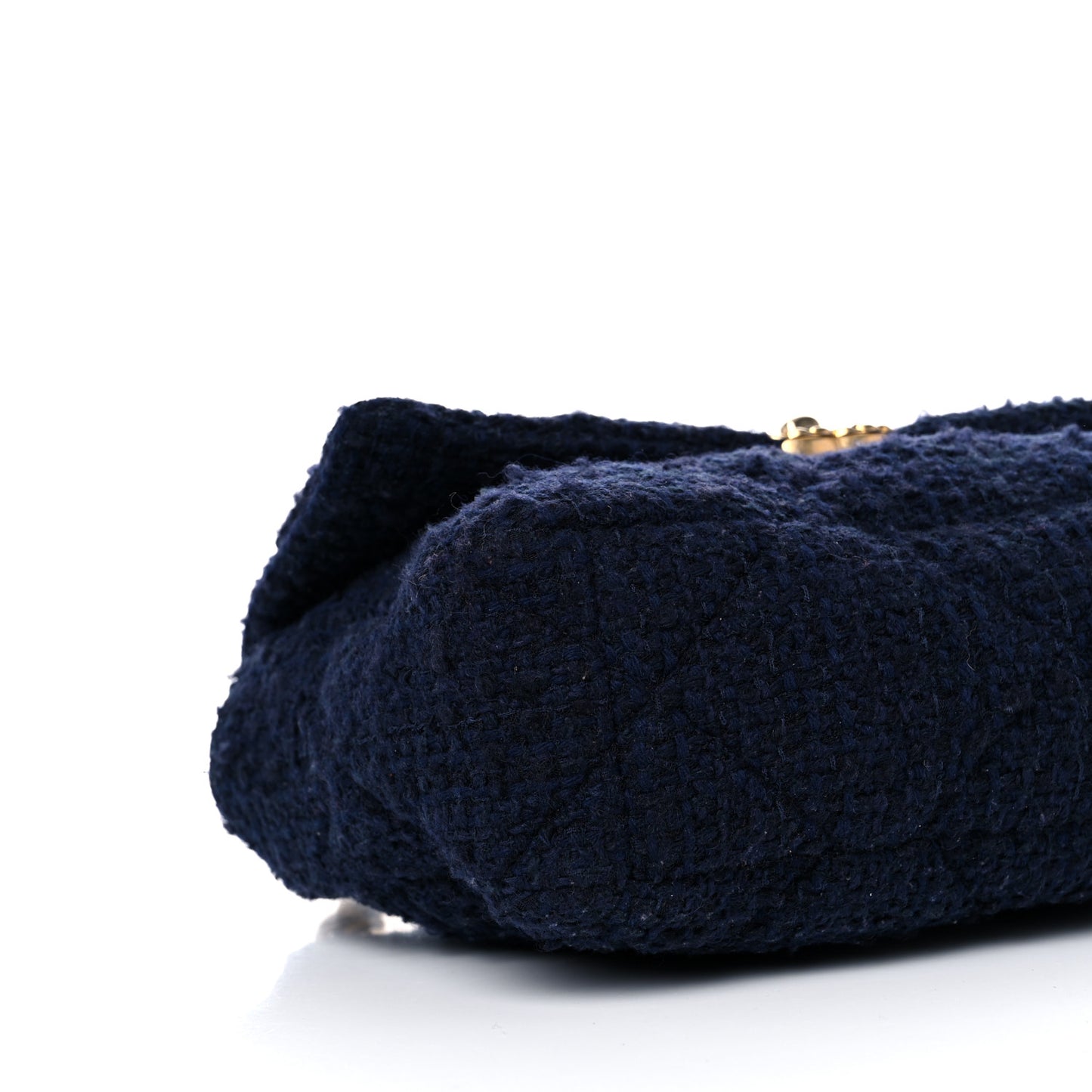 Tweed Quilted Large Chanel 19 Flap Navy Blue