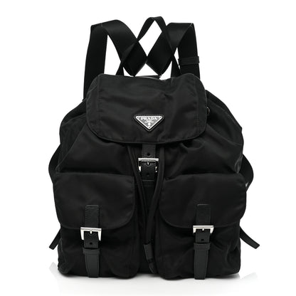 Prada Tessuto Nylon Saffiano Medium Backpack Black 1 of 8