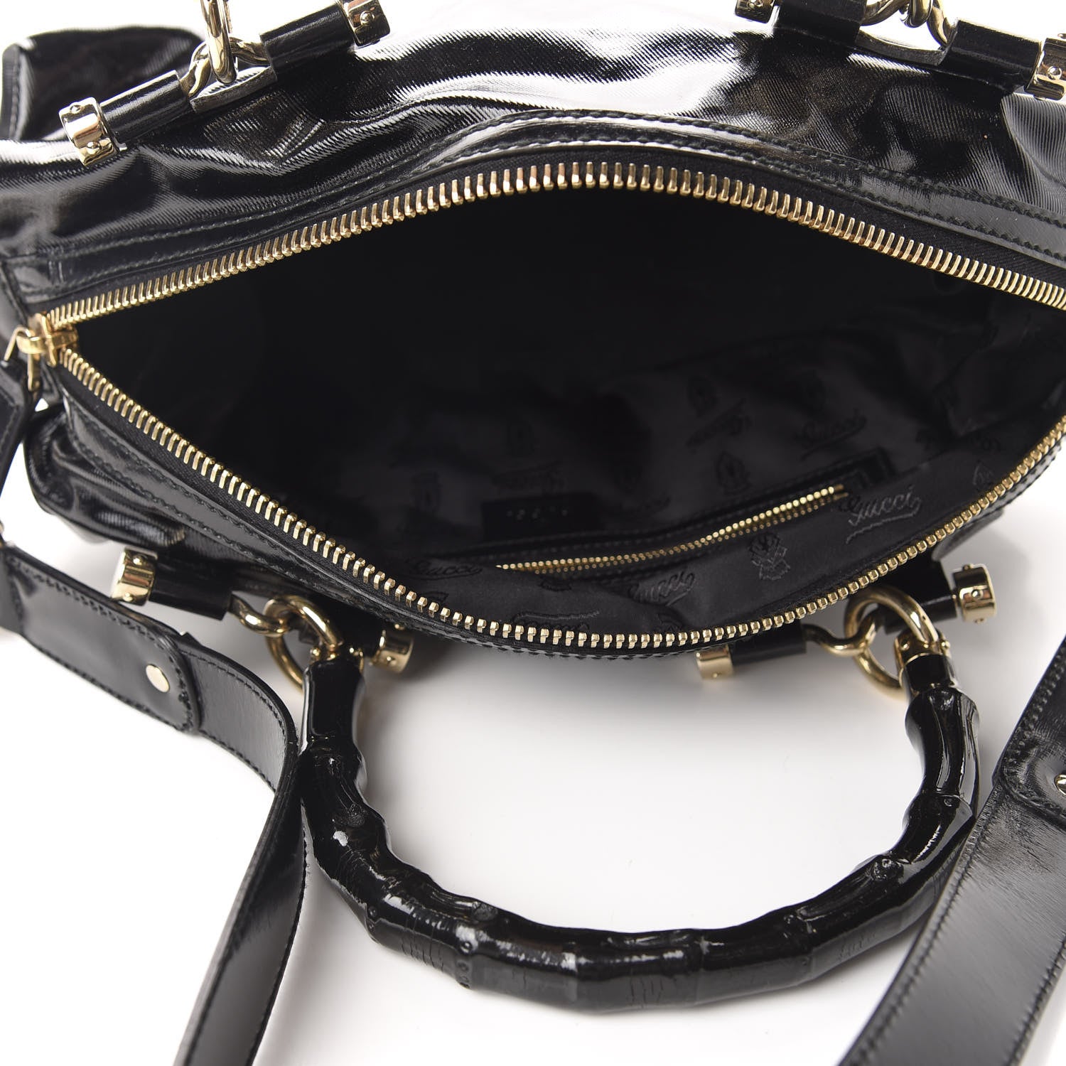 Gucci Dialux Pop Bamboo Top Handle Tote Black 5 of 10