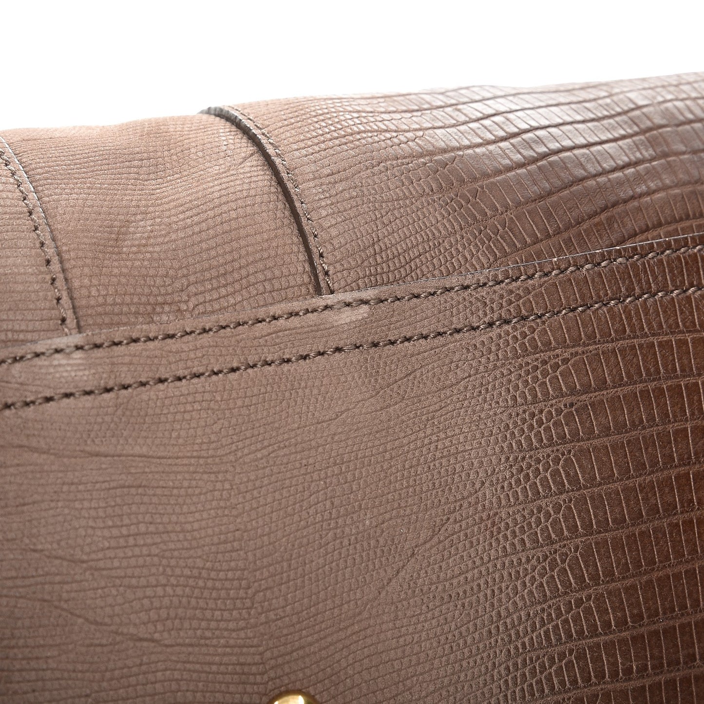 Lizard Calfskin Embossed Medium Cabas ChYc Brown