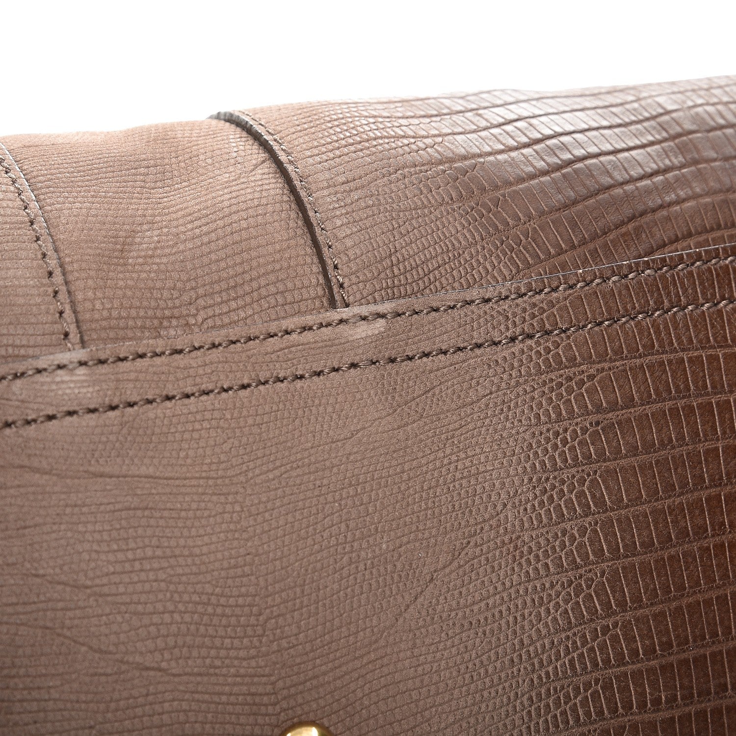 Saint Laurent Lizard Calfskin Embossed Medium Cabas ChYc Brown 11 of 19