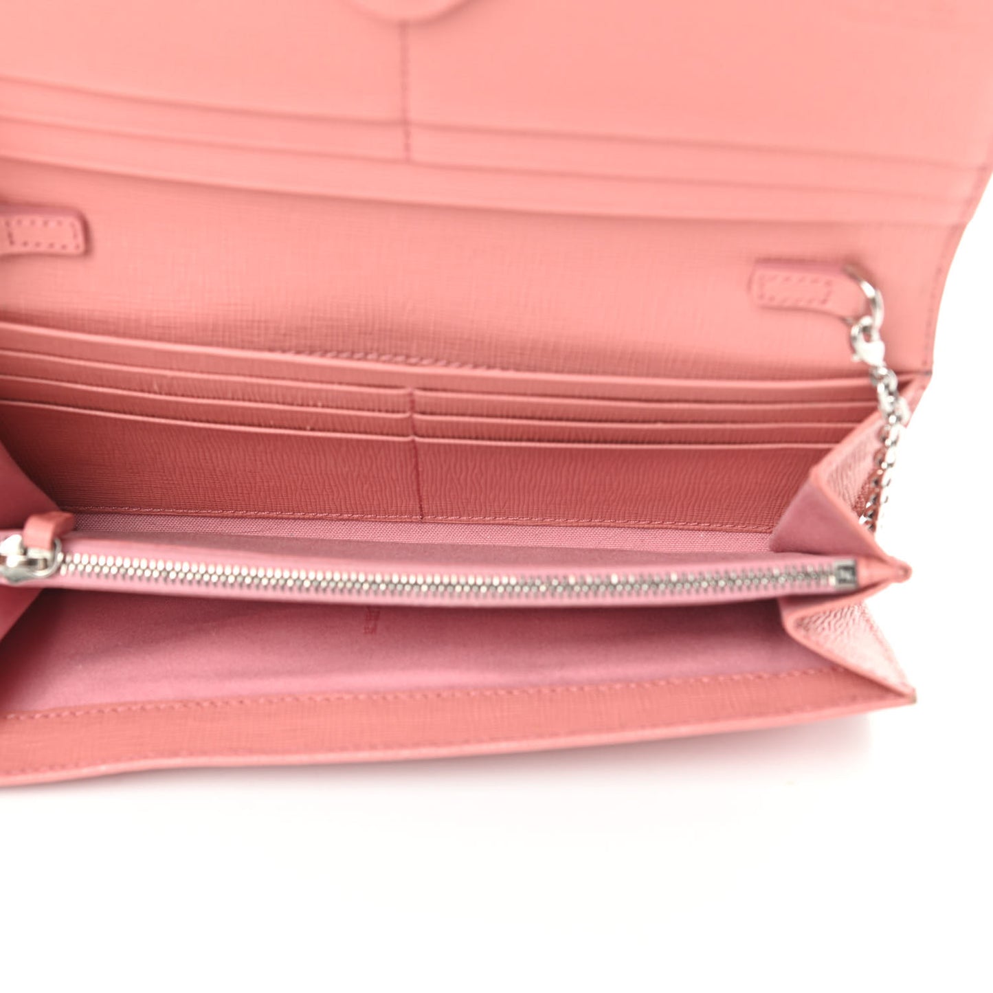 Vitello Elite Crystal Eye Monster Continental Wallet on Chain Grigio Polvere Ribes Multicolor