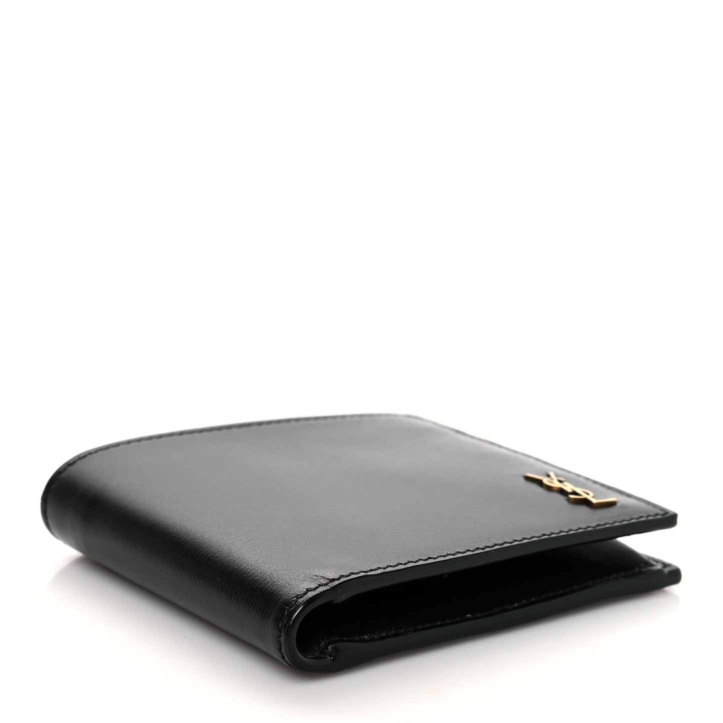 Shiny Calfskin Tiny Bi-Wallet Black