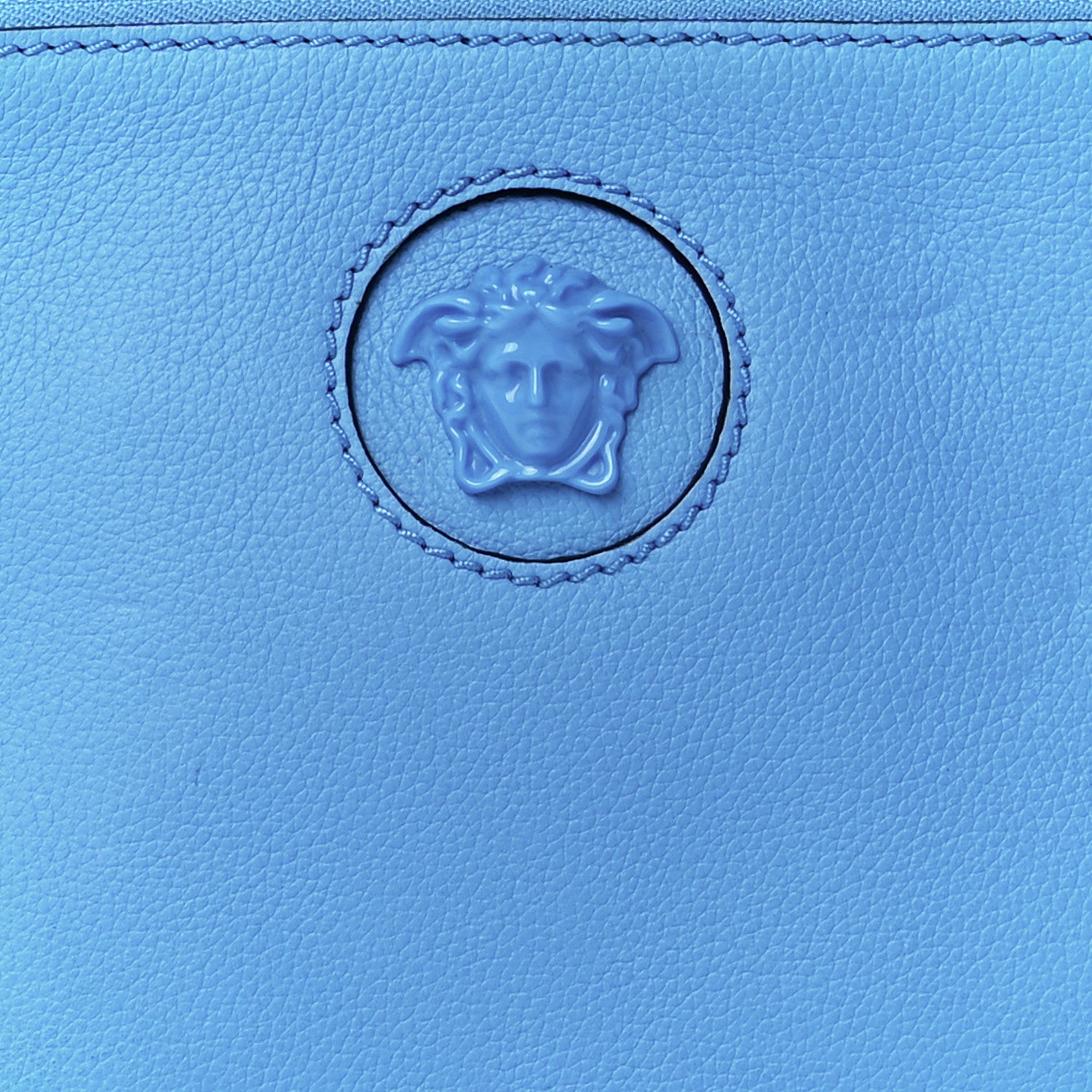 Versace Grained Calfskin La Medusa Pouch Blue 8 of 11
