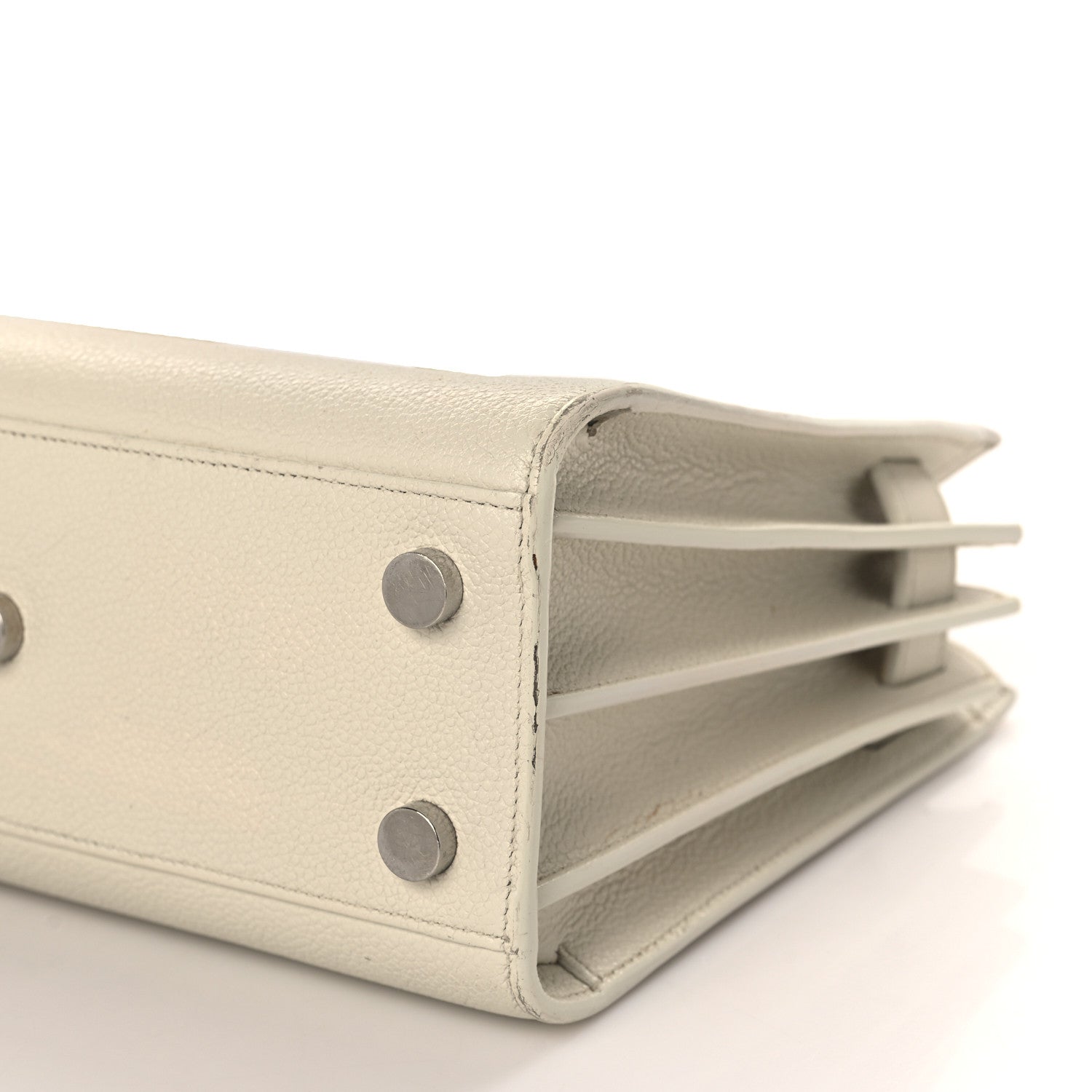 Saint Laurent Grained Calfskin Nano Sac De Jour Dove White 9 of 12