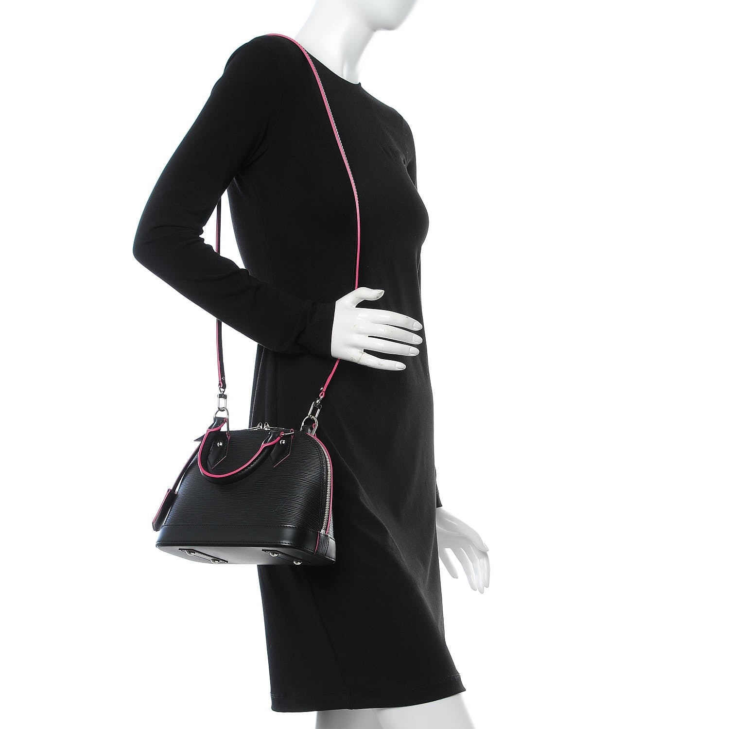 Louis Vuitton Epi Alma BB Black Hot Pink 2 of 7